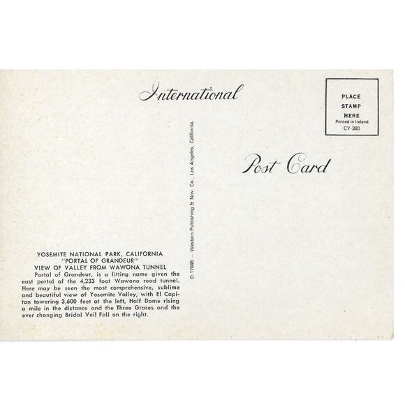 Yosemite National Park California Portal of Grandeur Postcard Unposted - Picture 2 of 2